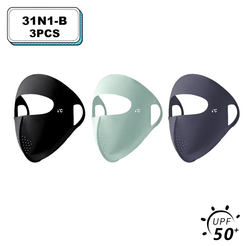 Women Full Face UV Protection Mask 3D Ice Silk Sunscreen Breathable Lightweight Summer Outdoor Sports Comfort Fit mask for men