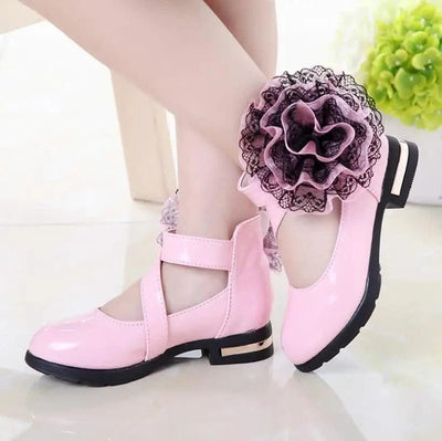 Light Heel Princess Flower Leather Shoes| Kids Girls Fashion Shoes | Children's Shoes |Party | Dress | Wedding | Dance