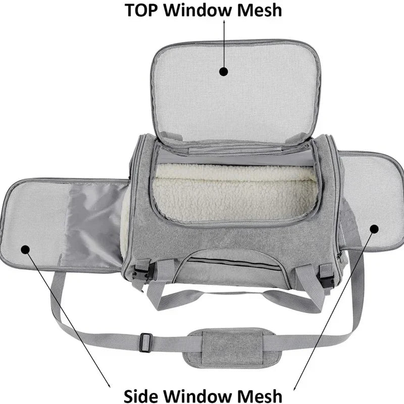 Soft Pet Carriers Portable Breathable Foldable Bag Cat Dog Carrier Bags Outgoing Travel Pets Handbag