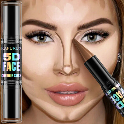 1PC Contour Stick Duo, Double-Eneed Highlight and Shadow Cream Waterproof Full Coverage Face Foundation Concealer Pen Long Lasti