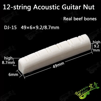Acoustic guitar  and 4 5 6 7 12String Bass guitar nut slotted, upper and lower nuts slotted in various sizes Made of Bovine bone