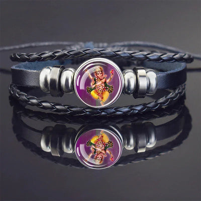Hinduism God Bracelets Ganesha Vishnu Shiva Amulet Bracelet for Men Women Goddess of Kashmi Wealth Bangle India Buddhism Jewelry