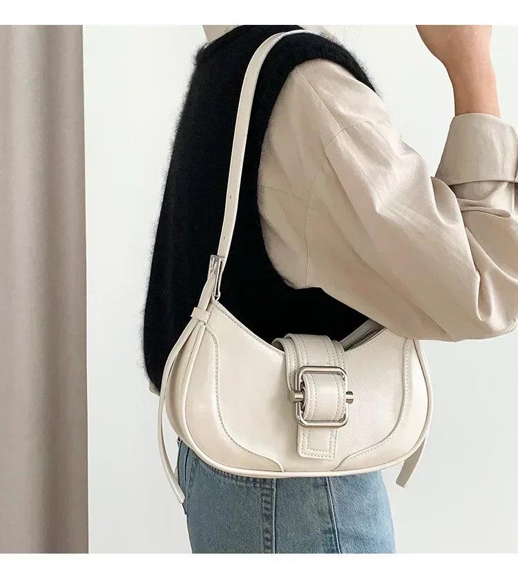 Fashion handbags for women half-moon leather hasp lady shoulder crossbody bag luxury designer ladies underarm bags hobo