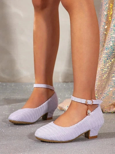 Non-slip Children's Leather Shoes with Heels | Catwalk | Versatile Girls Fashion |  Kids | Princess, Wedding, Party Shoes