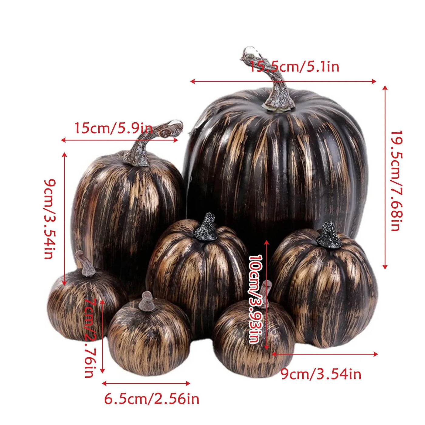 Thanksgiving Artificial Pumpkins Sets Assorted Big and Small Pumpkins Fake Pumpkins Farmhouse Fall Harvest Table Halloween Decor