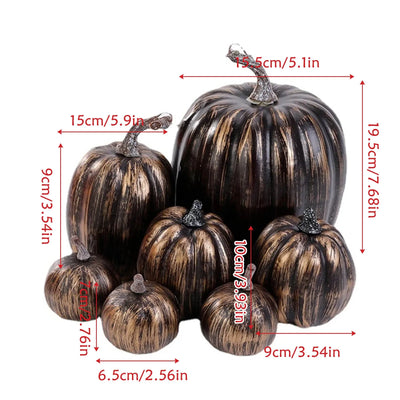 Thanksgiving Artificial Pumpkins Sets Assorted Big and Small Pumpkins Fake Pumpkins Farmhouse Fall Harvest Table Halloween Decor