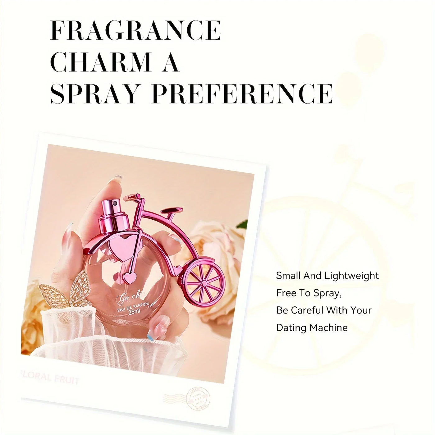 25ML Bike Styling Women's Perfume Pink Fragrant Fresh Oriental Floral Perfume with Gift Box Packaging  Holiday Gift