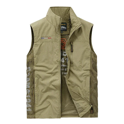 Summer Men's Work Vest Leisure outdoor Men Breathable Mesh Sports Waistcoat Man Photography Fishing Sleeveless Jackets Clothing