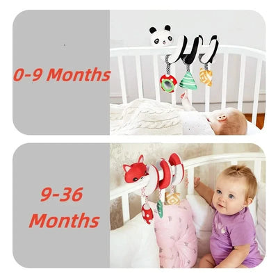 Montessori Baby Toys Kawaii Soft Plush Dolls Animal Strollers Pendant Toys for Newborn Boys Girls Toddler Birthday Gift