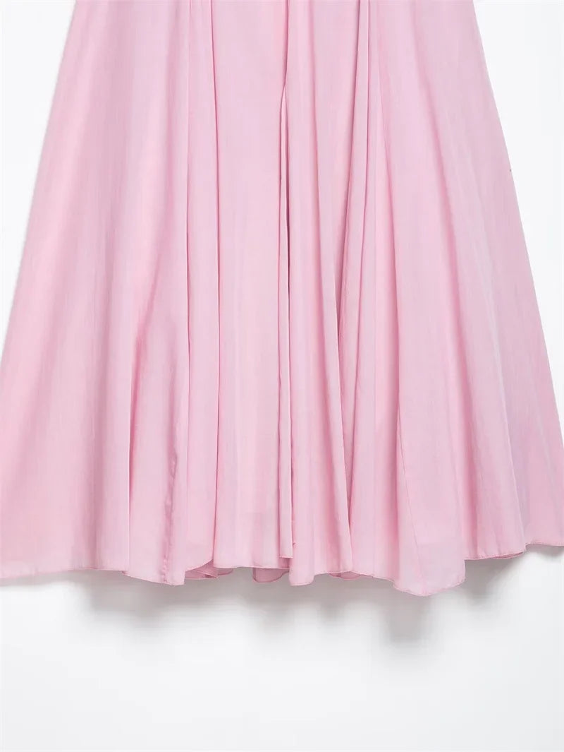Women's Pink Pleated