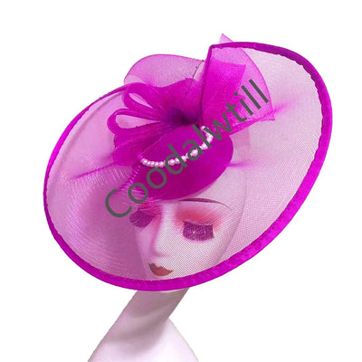 Large Flower Feather Hat Fascinator Headband Women Wedding Party Tea Headpiece Royal Ascot Prom Chapeau Cap Ladies Bride Pillbox