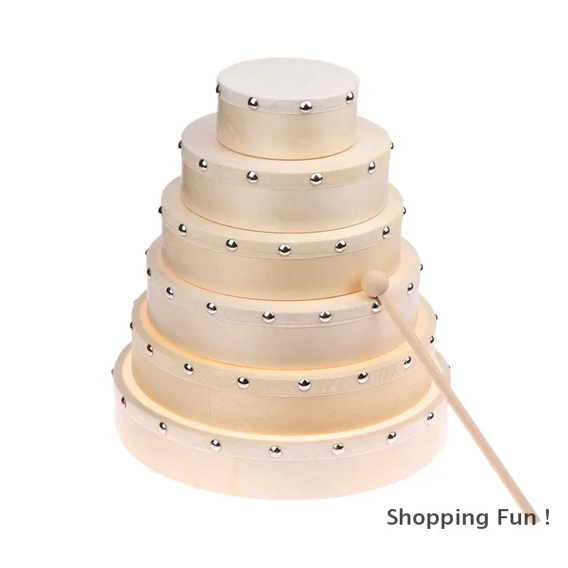 Frame Drums 4/6/7/8/9/10 Inch Hand Drum Wood Drum With Drum Stick Set Musical Game Kids Educational Toy Percussion Instrument-B2
