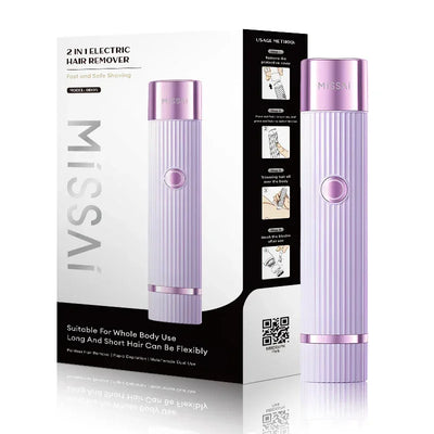 Electric Razors for Women 2in1 Bikini Trimmer Facial Mustache Shavers for Ladies Body Underarms Legs Portable Painless Epilator