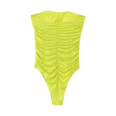 2025 New Women's Swimwear Ruched Design Swimsuit Sexy Beach Style Fashionable and Beautiful