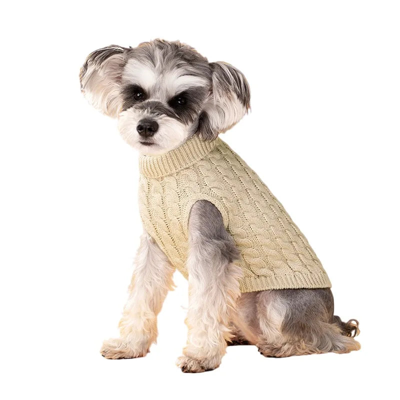 Warm Dog Sweaters for Small Dogs Turtleneck Knitted Winter Dog Clothes Pet Puppy Cat Sweater Vest Chihuahua French Bulldog Coat
