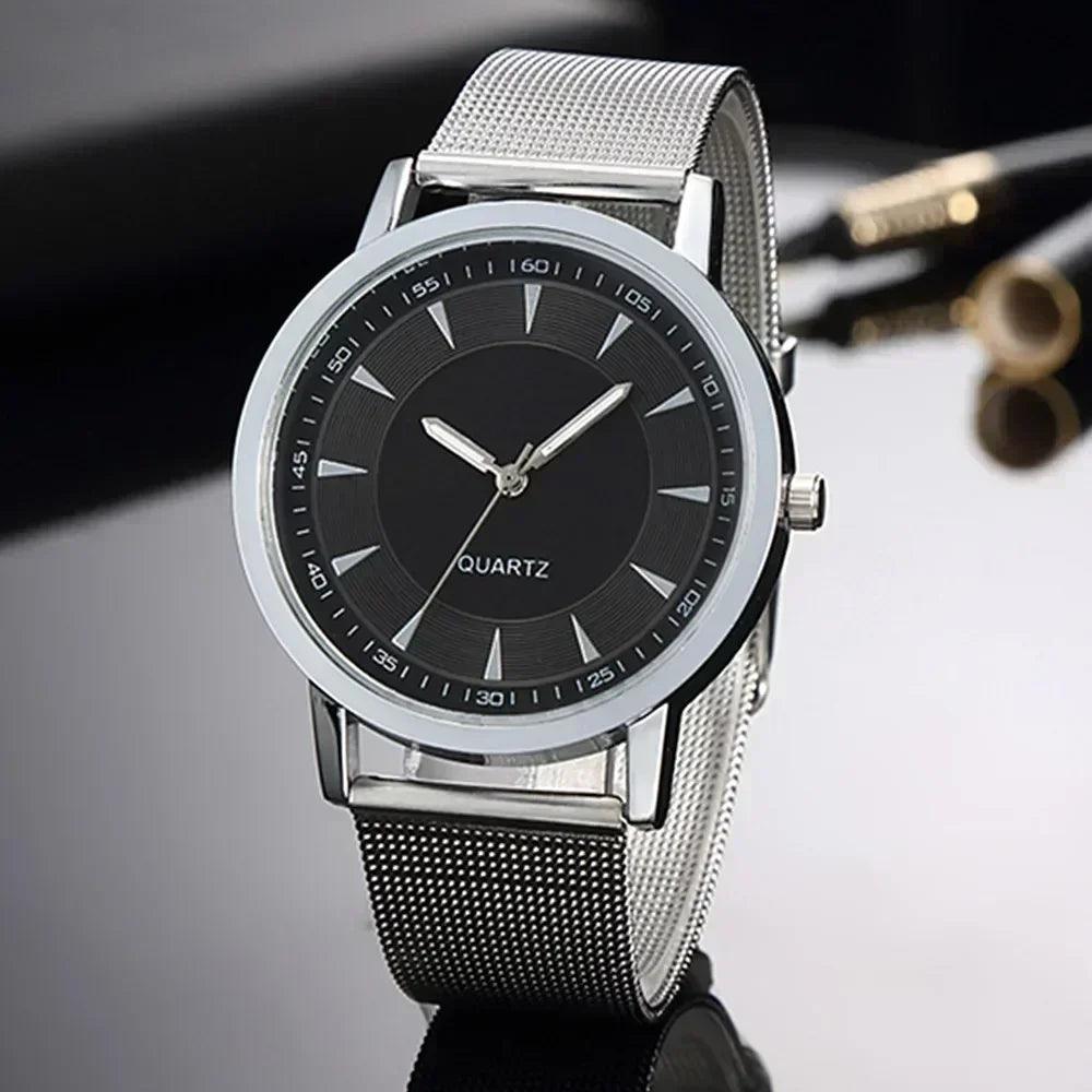 Luxury women watches 2025 new stylish silver minimalist business ladies quartz watch breathable leather steel clock