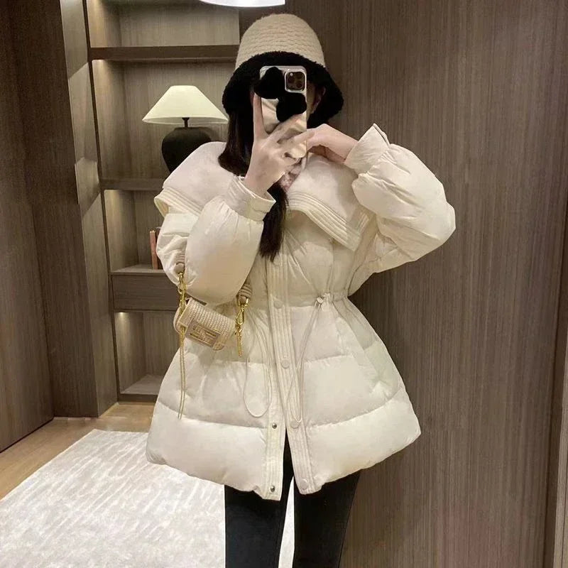 Medium Length Parkas Woman Blouson Outdoor Clothes Jackets Discount Loose Casual Lined Cold Elegant Hot Down Coats for Women