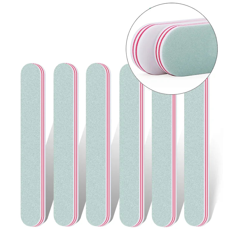 50/100Pcs Nail Buffers Blocks With Different Grits 600 3000 Sanding Nail Art Tips Tool File Washable Accessories Manicure Buffer