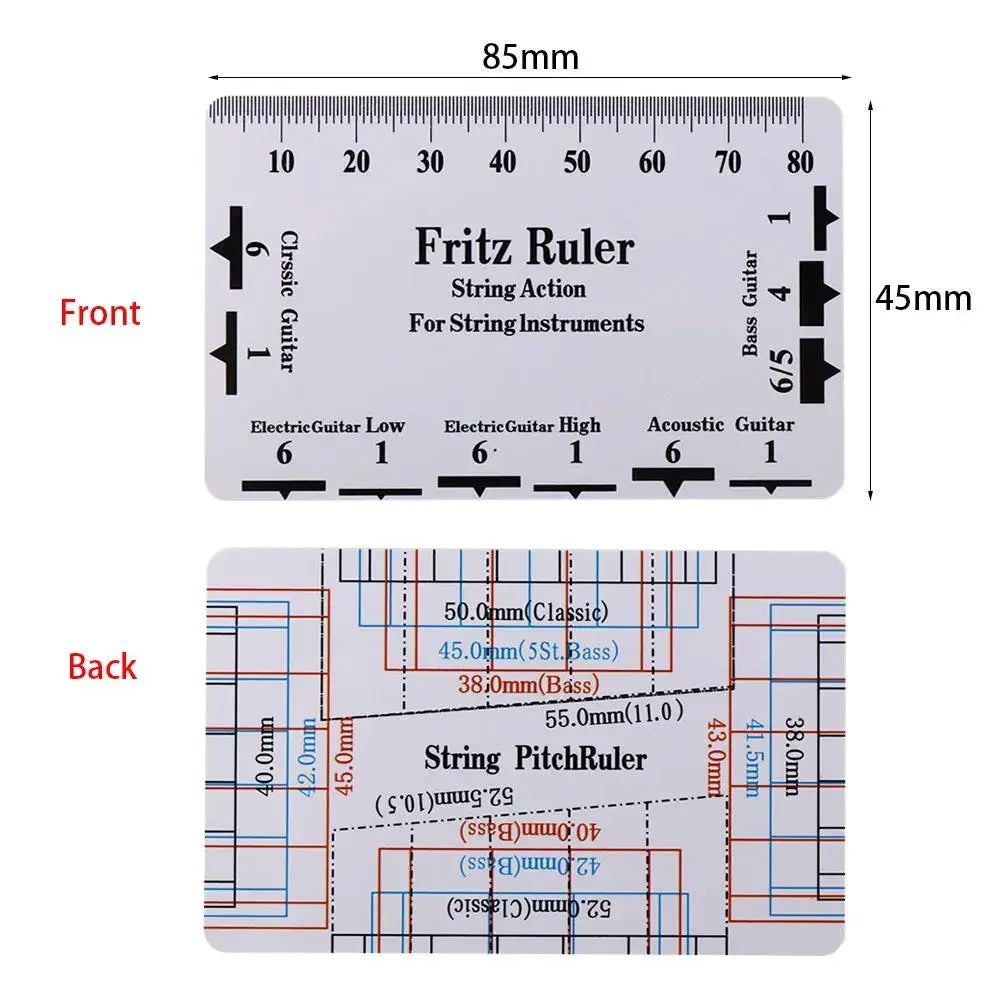 Guitar Strings String Pitch Ruler Measurement Rulers Card Guitar Ruler Compact Instruments Action Gauge Ruler Ukulele Bass