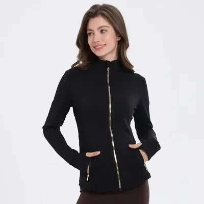 Women Define Hip Length Running Jacket Buttery-soft Weightless Four-way Stretch Sportswear Slim Fit Yoga  Athletic Jackets