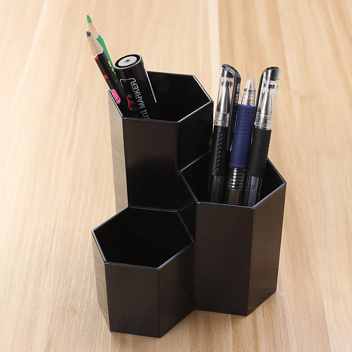 Pen Holder Creative Storage ganizer Desk Stand Slot Cup Stationery Makeup Box Home Office School Supplies Container Desktop