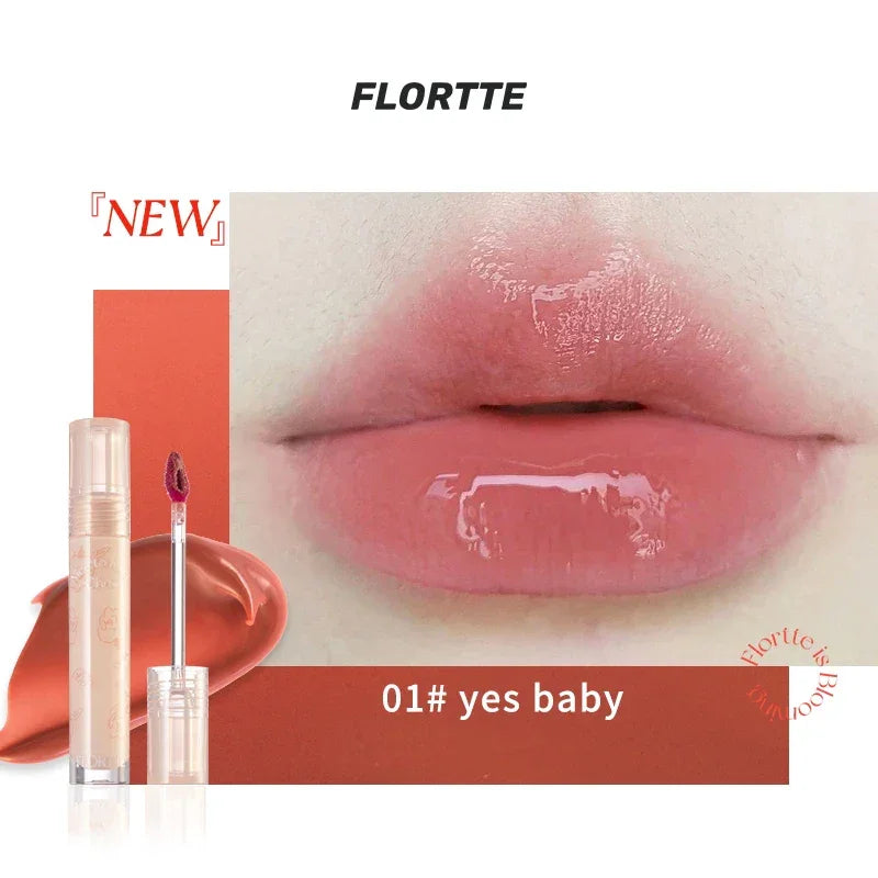 FLORTTE Beauty Lip Lasting Tint First Kiss Series Water Glossy Nice To Meet Chu Blooming Liquid Lipstick Makeup Women Cosmetics