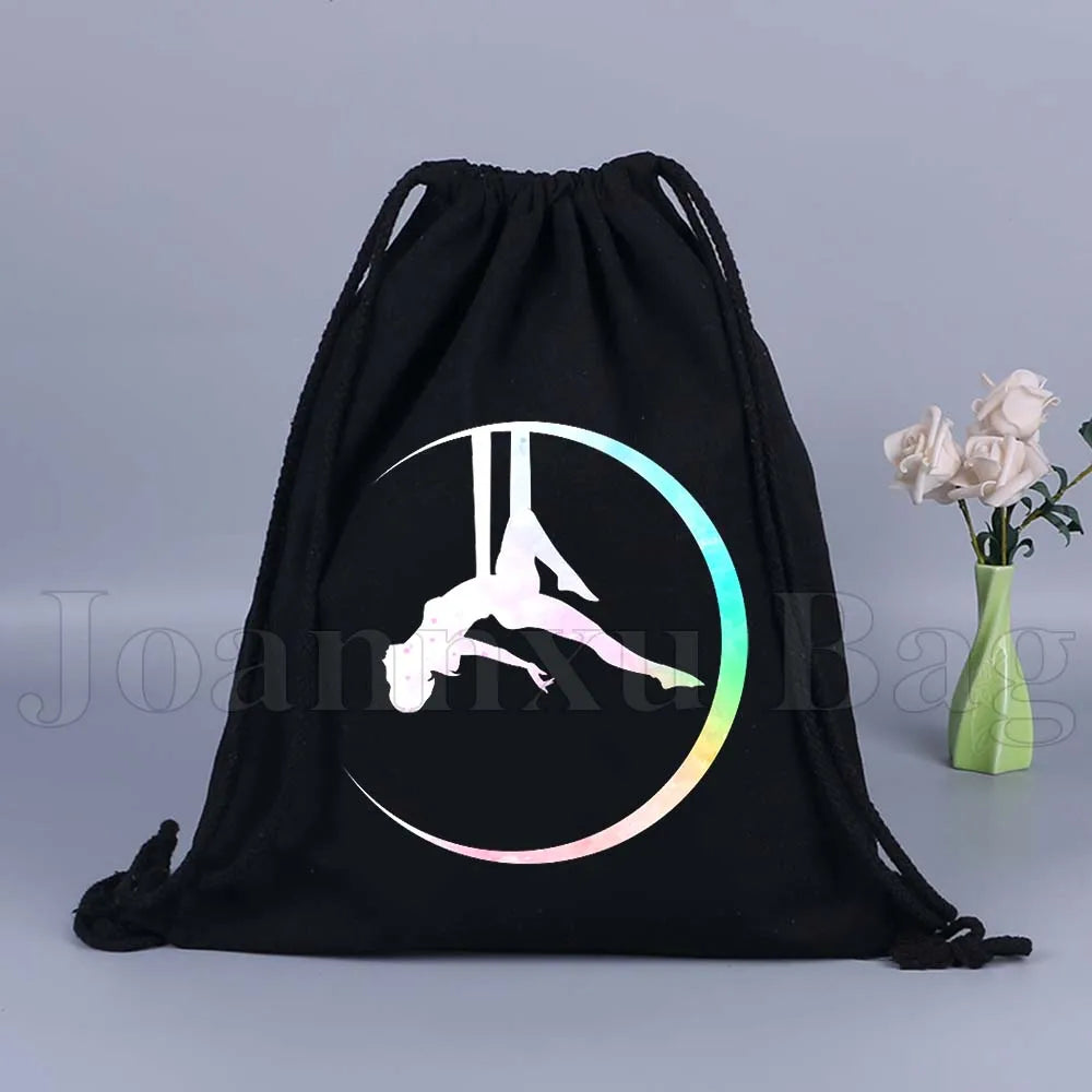 Tumbling Gymnastics Girl Gymnast Women Rhythmic Balance Beam Aerial Yoga Drawstring Backpack Sackpack String Bag String Bags