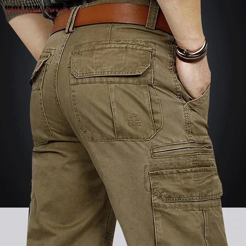 Man Cargo Pants Casual Pants Outdoor Trousers Hiking Pants Cargo Tactical Men's Work Wear Trainning Exercise Suit Cotton Trouse