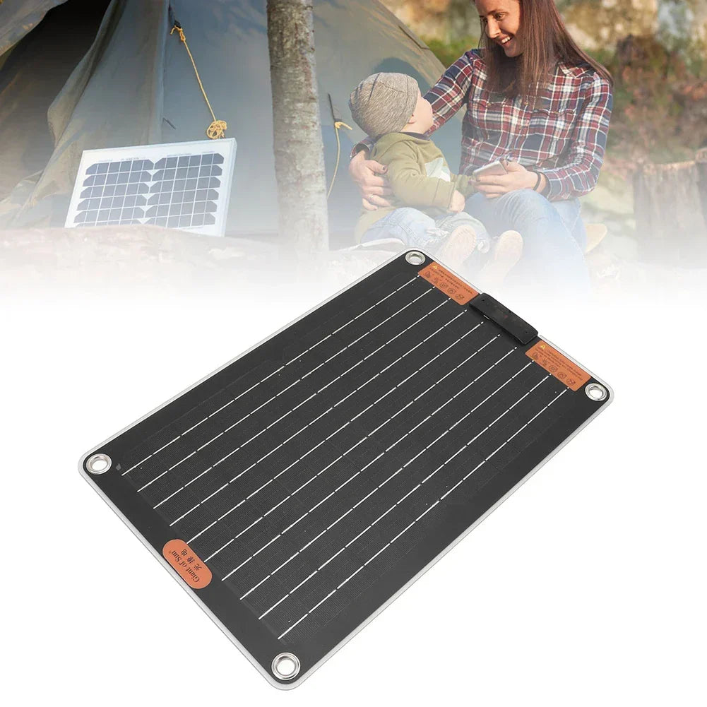 15W Portable Solar Panel with 2 USB Ports Camping Solar Panel Charger Solar Charger for Outdoor Camping Hiking Phone Charger
