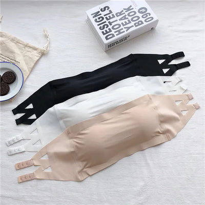 Ice Silk Strapless Bra For Women