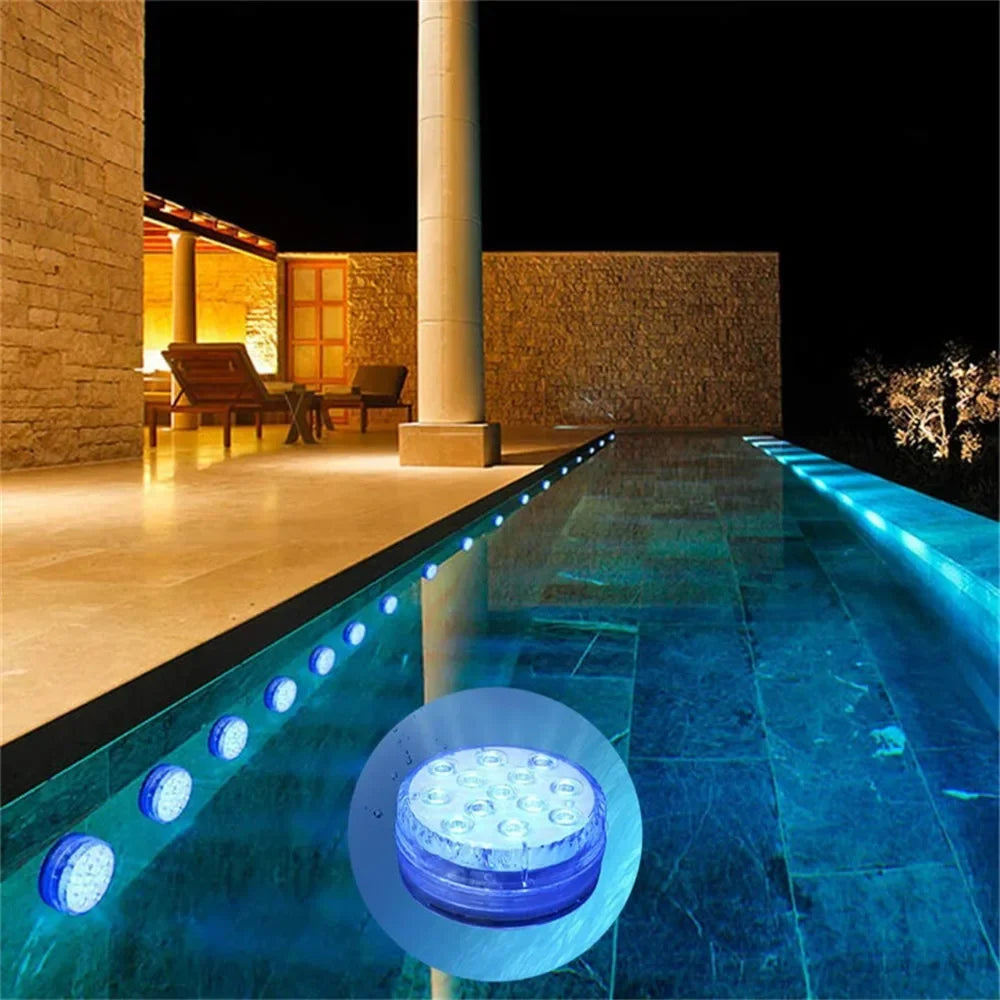 13 LEDs Magnetic Submersible LED Light Waterproof Underwater Light USB Rechargeable Swimming Pool Night Lamp With Suction Cups