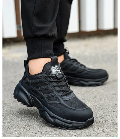 Work Safety Shoes For Men Lightweight Protective Work Sneakers Lightweight Men Shoes Breathable Shoes Anti-Puncture Work Shoe