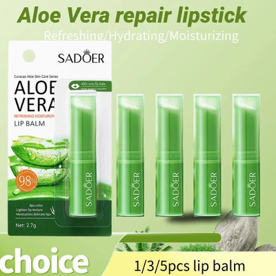Refreshing hydrating repair lipstick Aloe Vera Vitamin essence Double Protection Moisturizing Water Lip Balm beauty skincare