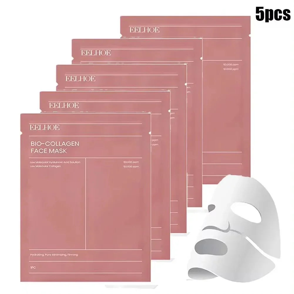 1/5 PCs Bio Collagen Face Mask Shrink Pores Deep Hydrating Overnight Mask Moisturizing Refreshing Brightening Face Skin Care