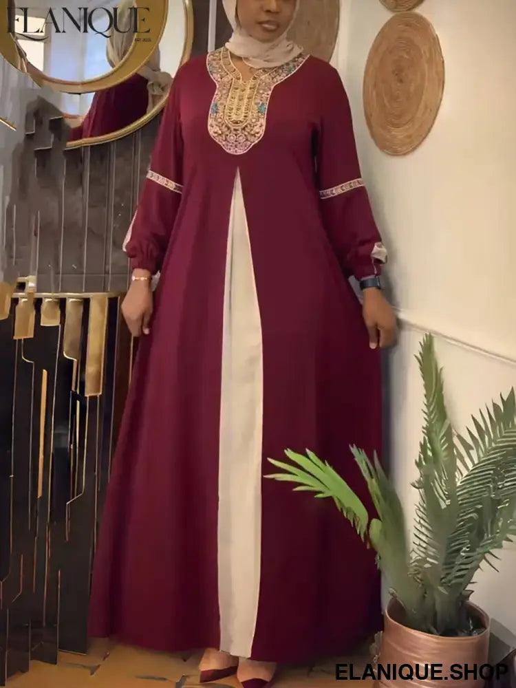 Ramadan Abaya Dubai Kaftan – Diamond Chiffon Muslim Dress
