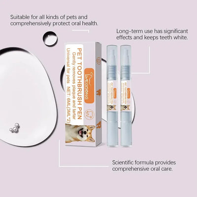 Pet Toothbrush Pen Teeth Clean Fresh Breath Pet Toothbrush Paste Brush One Easy To Use Cat Tooth Brush ToothbrushSet Accessories