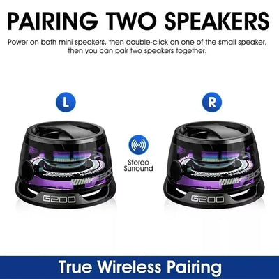 Bluetooth 5.3 Speaker Outdoor Magnetic RGB Lighting Bluetooth Speaker with RGB Color Light Multifunctional Magnetic Phone Holder