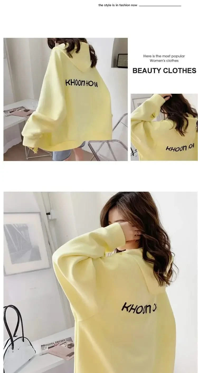 Casual Zip up Hooded Sweatshirt Candy Colour for Women Tops