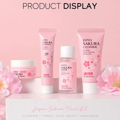 4pcs/6pcs Sakura Skin Care Set Japan Brand Nourishing Cleansing Essence Eye Cream Face Cream Toner Sunscreen High-end Gift Set