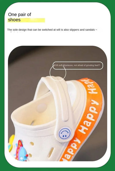 Anti-Skid Cartoon DIY Design Hole Soft Shoes | Baby | Kids Sandals | Children's Shoes | Slippers | Sandy Beach Slip-On Shoes For Toddlers