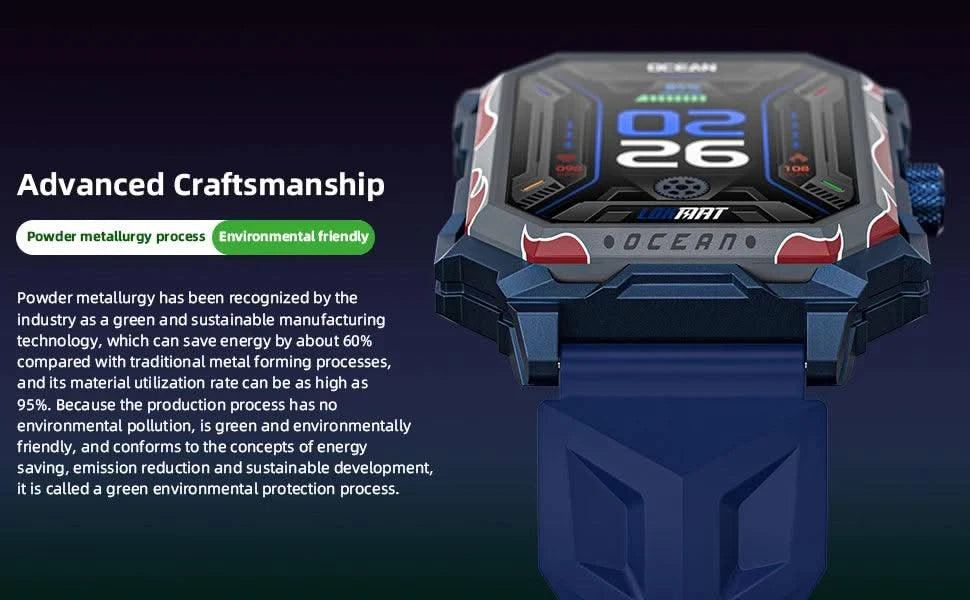 LOKMAT Ocean Max Sport Smart Watch New Flagship Waterproof Fitness Tracker BT Calls Smartwatches Heart Rate Blood Oxygon Monitor