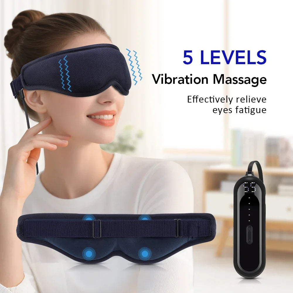 Electric Eye Massager Vibration Heated Eye Mask Relieve Fatigue Warm Compress Eyemask Strain Eyes Office Home Travel Eyeshade