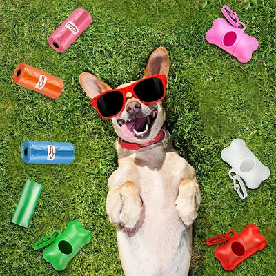 1200pcs Random Color Cartoon Paw Graphic Dog Poop Bags Pet Poop Bags Leak-Proof Dog Waste Bags For Pet Supplies