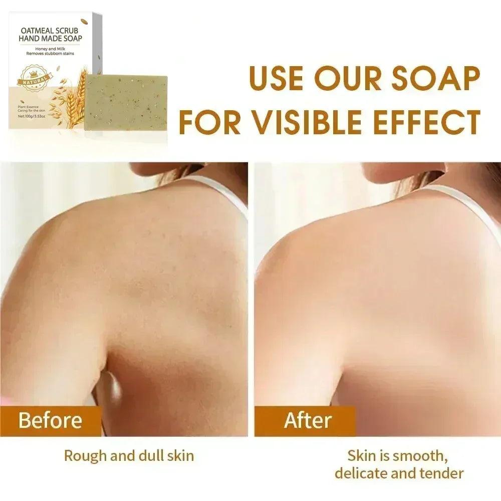 Handmade oat soap - natural gentle brightening exfoliating body facial