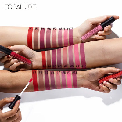 FOCALLURE Matte Liquid Lipstick Waterproof Long-lasting Lightweight Lip Gloss Lips Glaze Lips Tint Makeup for Women's Cosmetics