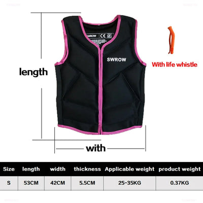 Wake Surfing Impact Vest CE Approved Neoprene Life Jacket Wakesurf Comp Vest surf But Great for All Other Watersports Activities