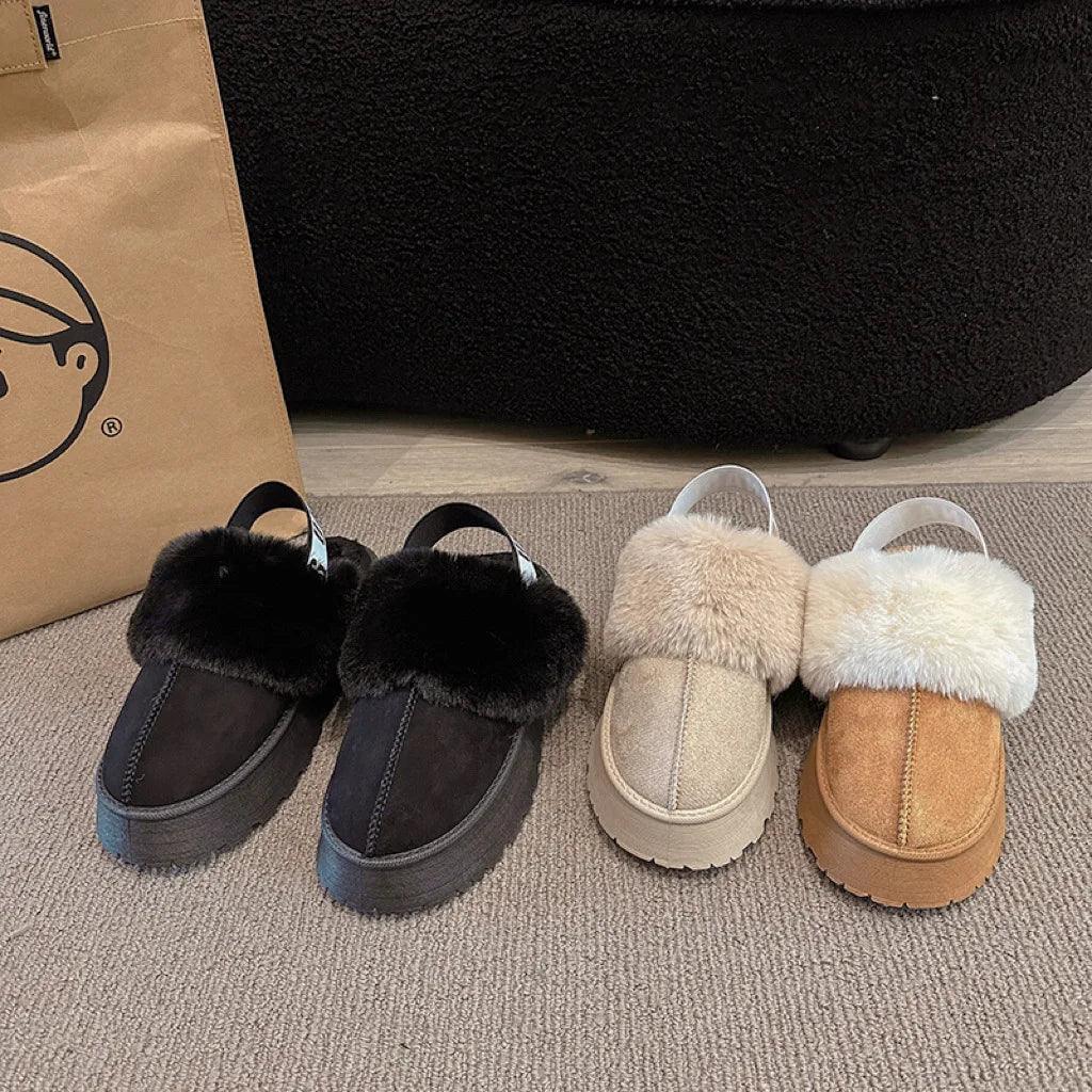 2024 new winter snow boots for women - fur lined with thick fleece and warm cotton