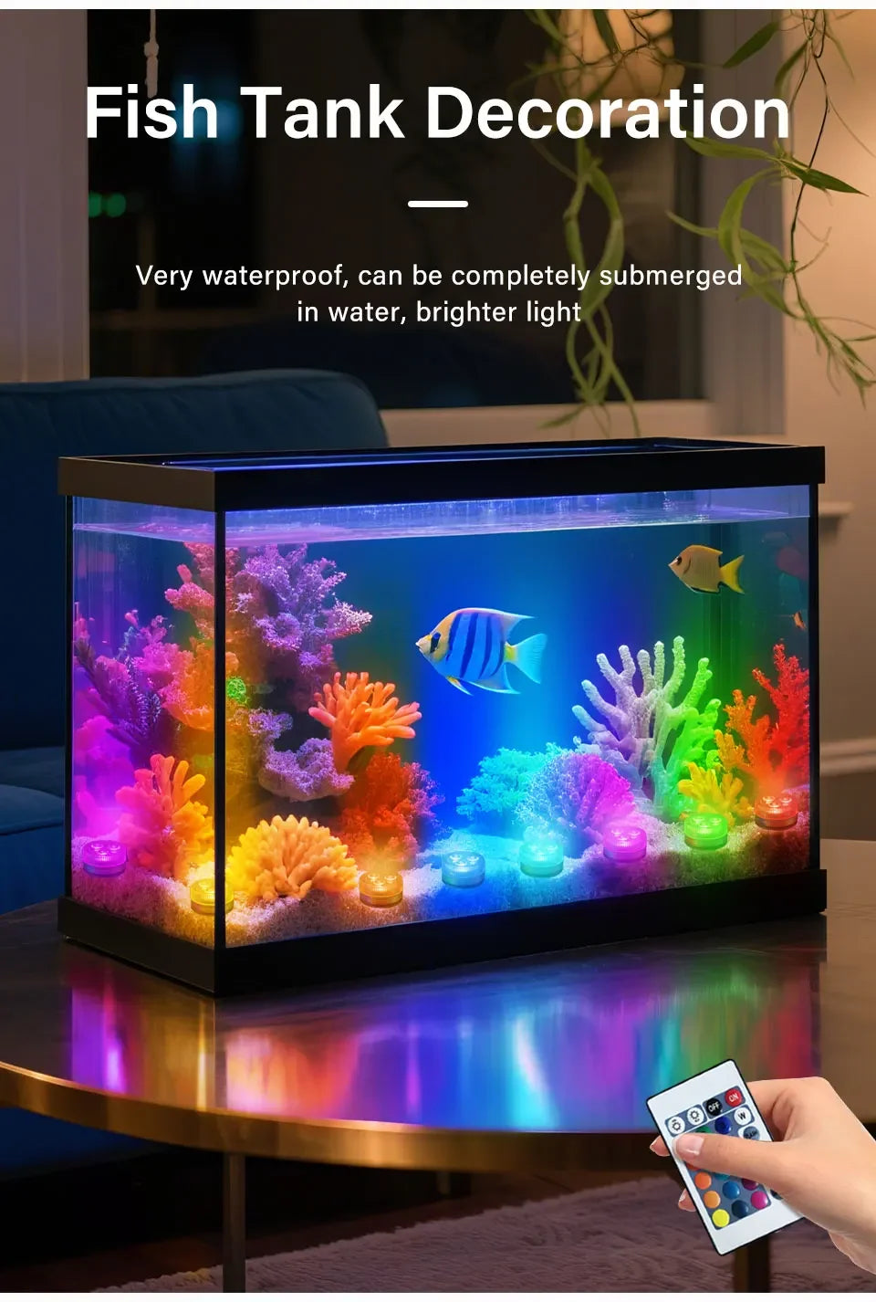 RGB LED Underwater Light With Remote Control Battery Powered 3LEDs Submersible Lamp Waterproof For Swimming Pool Garden Party