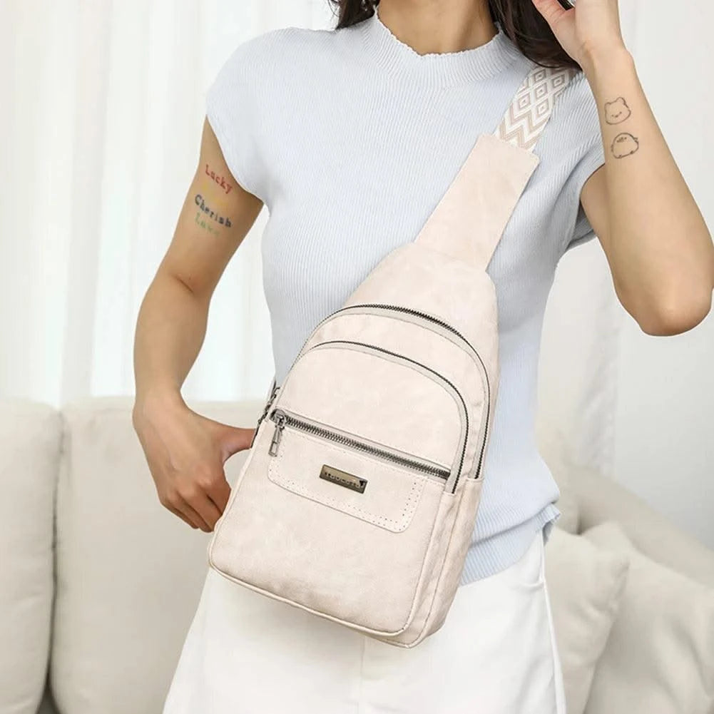 Women Men PU Leather Shoulder Bag Fashion Sling Crossbody Bag