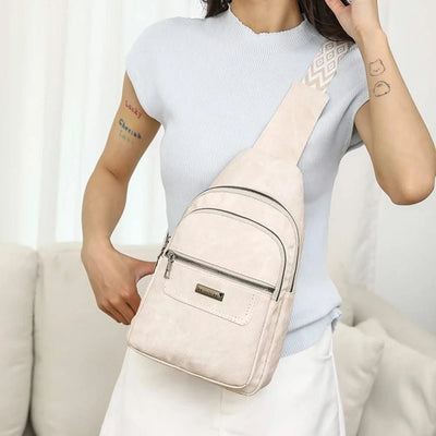 Women Men PU Leather Shoulder Bag Fashion Sling Crossbody Bag